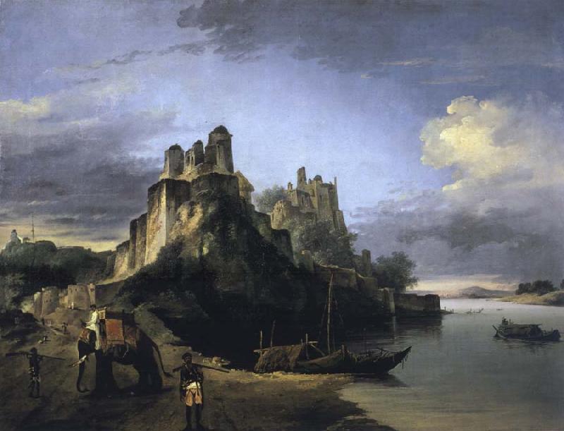 unknow artist A View of the West Side of the Fortress of Chunargarh on the Ganges oil painting picture